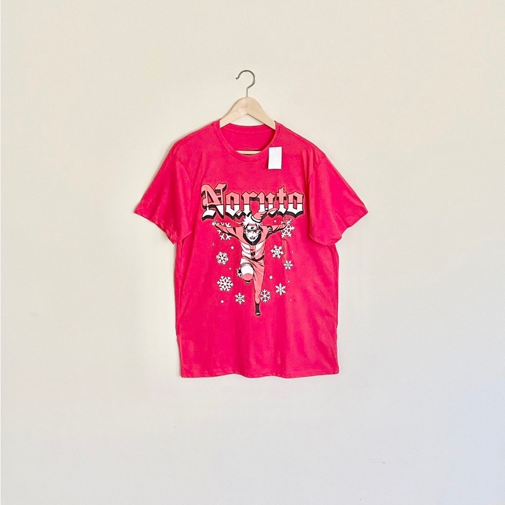 NEW Naruto Shippuden Christmas Holiday Graphic Red T Shirt Adult size Large